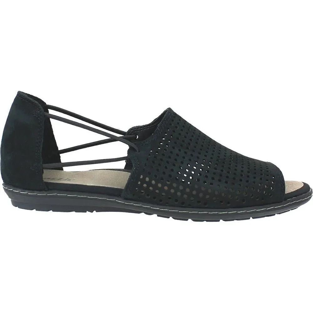 Women's Earth Shelly Black Nubuck Sandal - 7.5